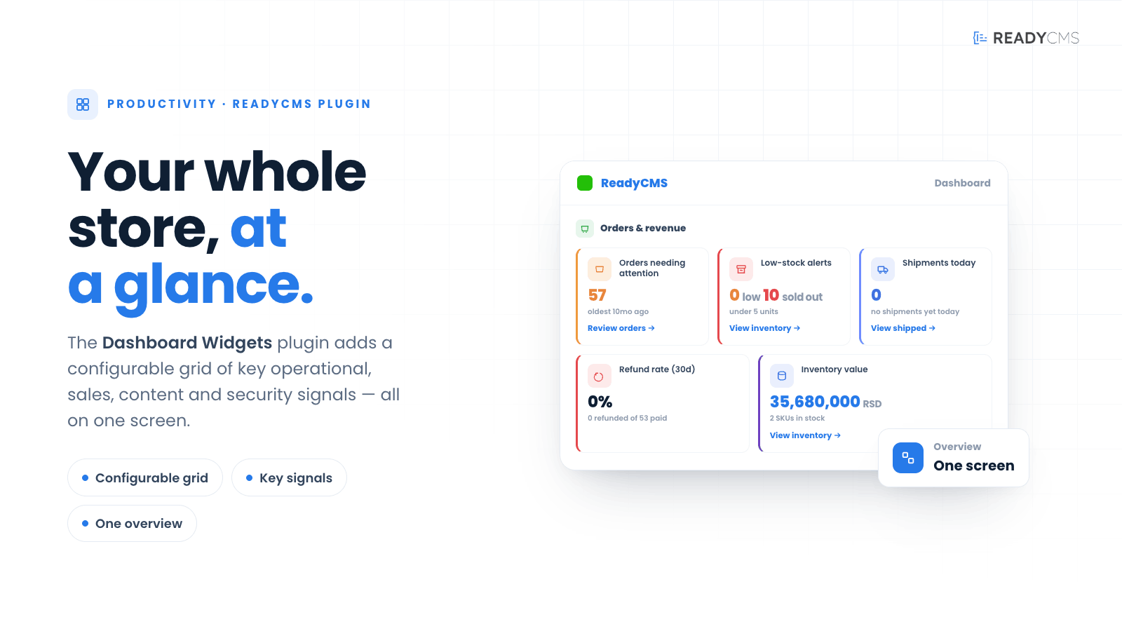 Dashboard widgets - banner