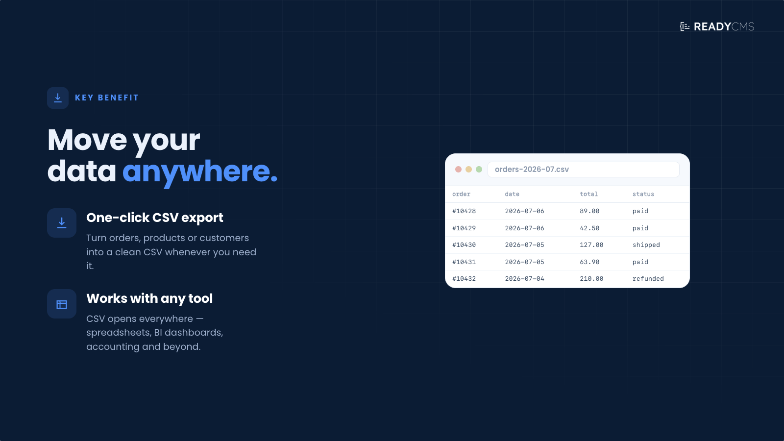 Data exporter - banner