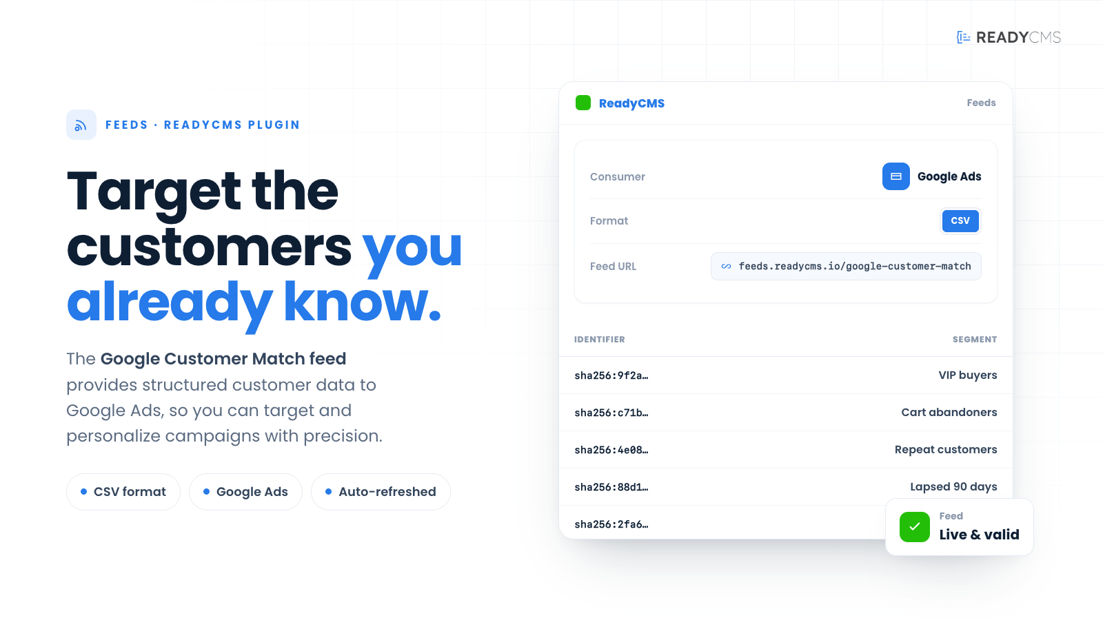 Google Customer Match feed (CSV) - banner