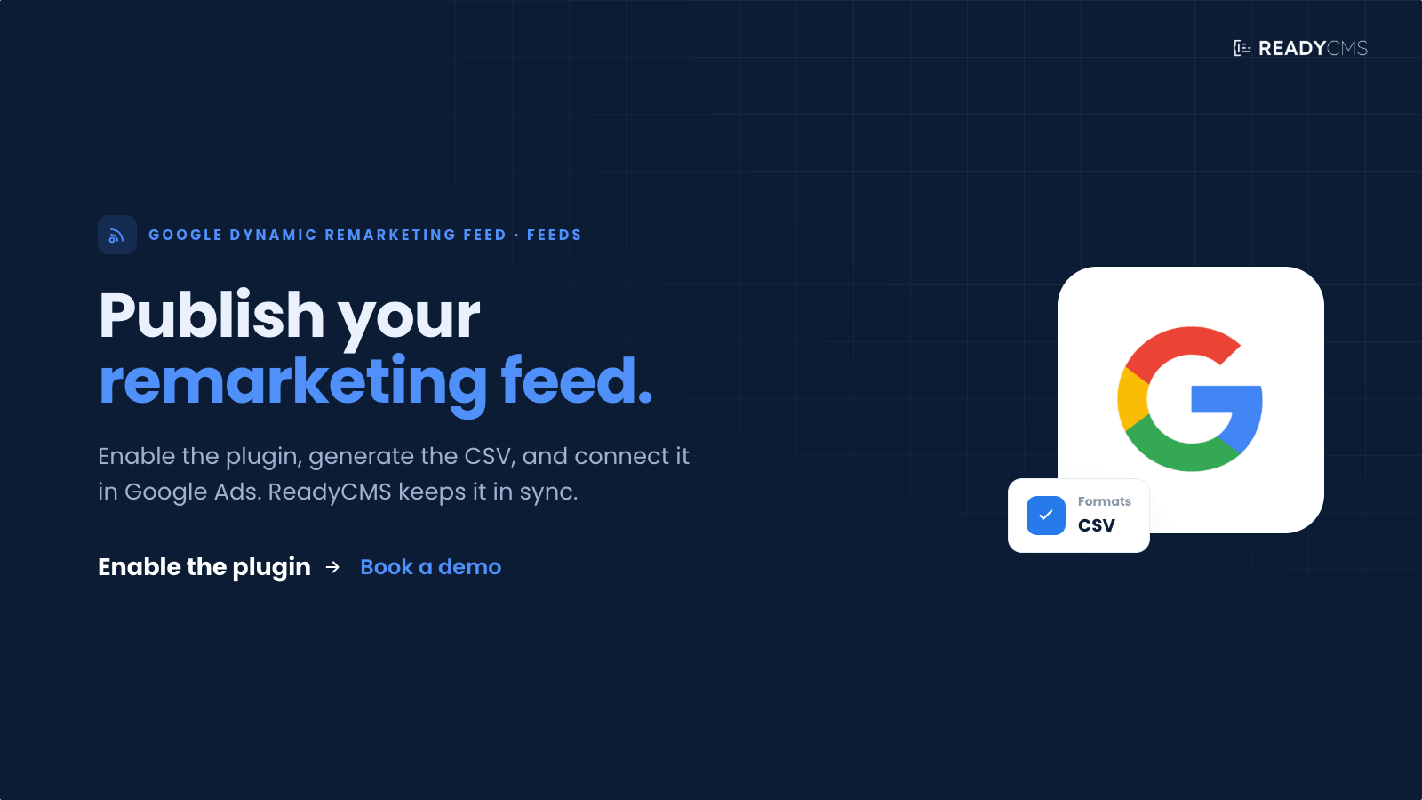 Google dynamic remarketing feed (CSV) - banner
