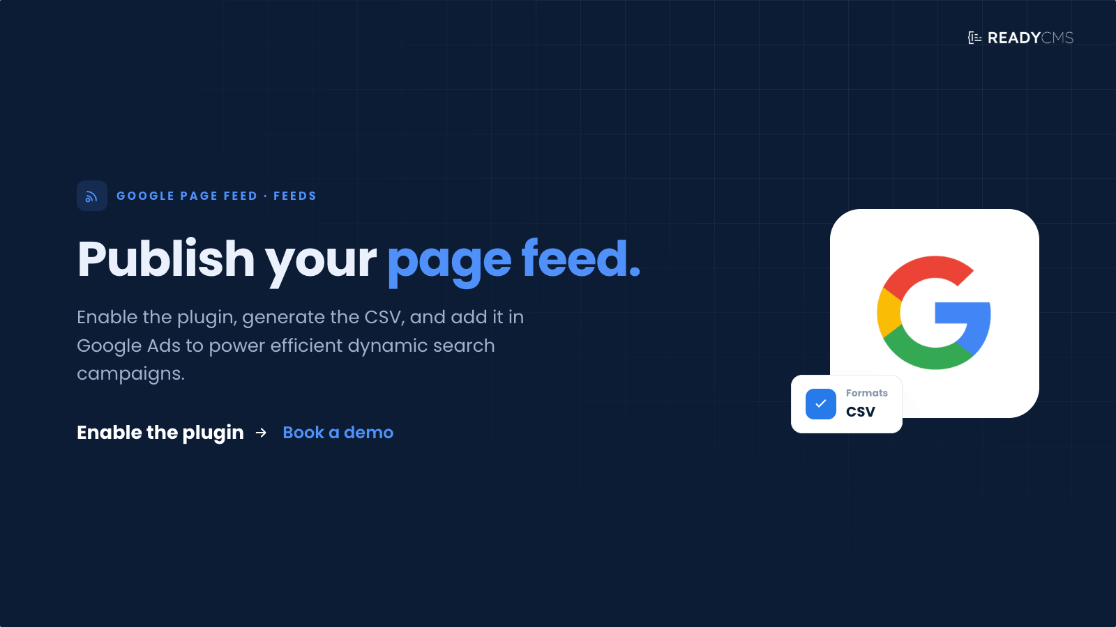 Google page feed (CSV) - banner