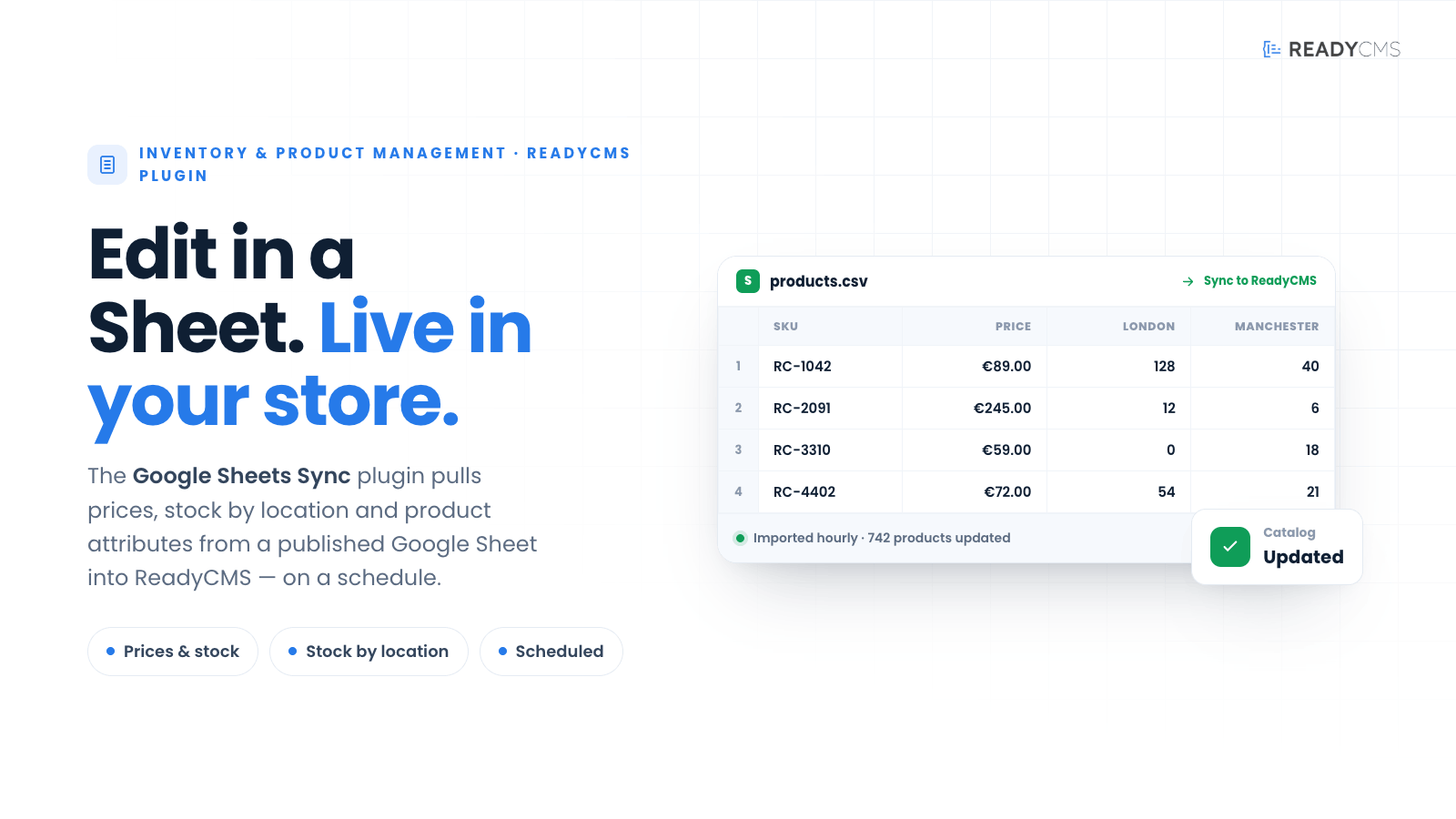 Google Sheets sync - banner