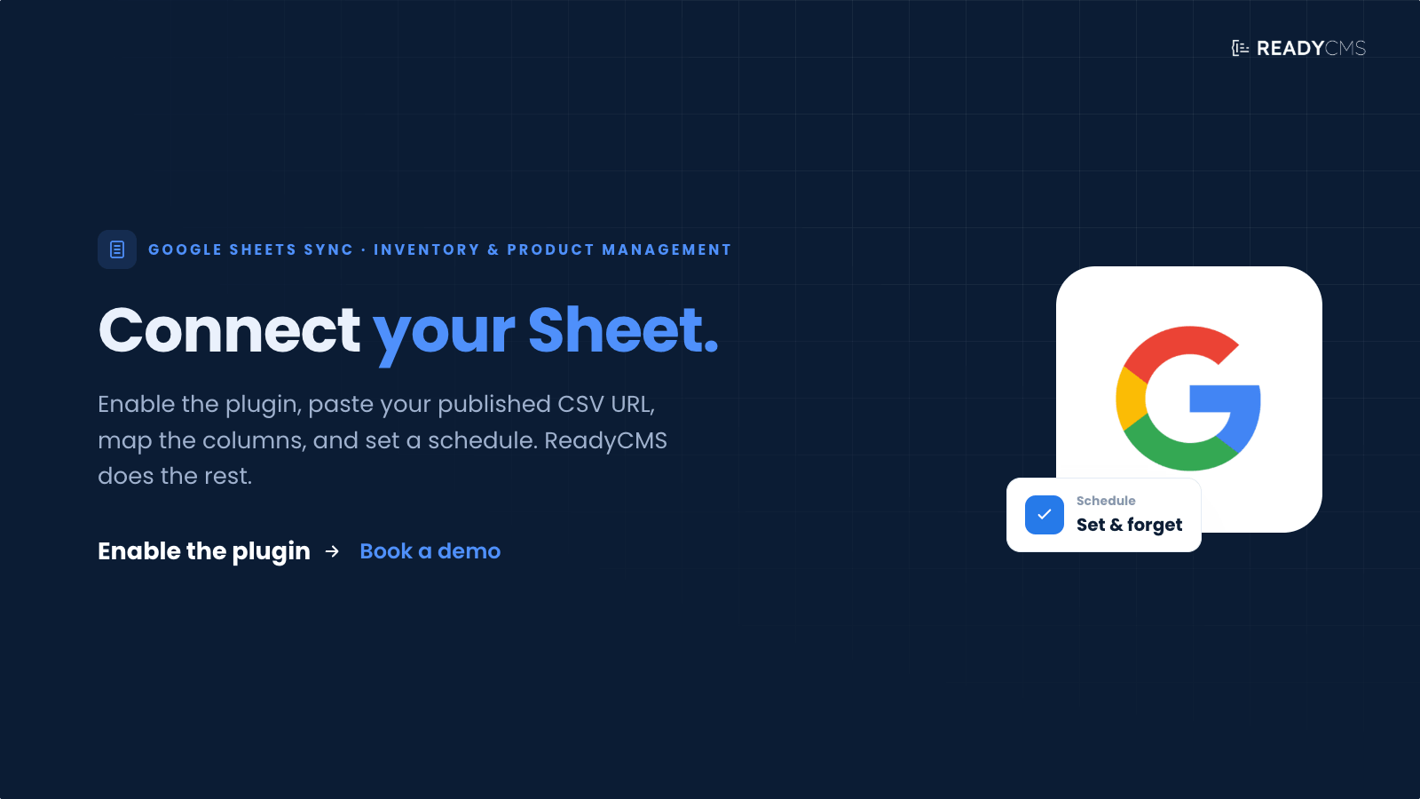 Google Sheets sync - banner