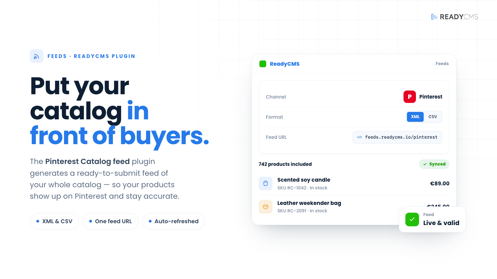 Pinterest Catalog feed - banner