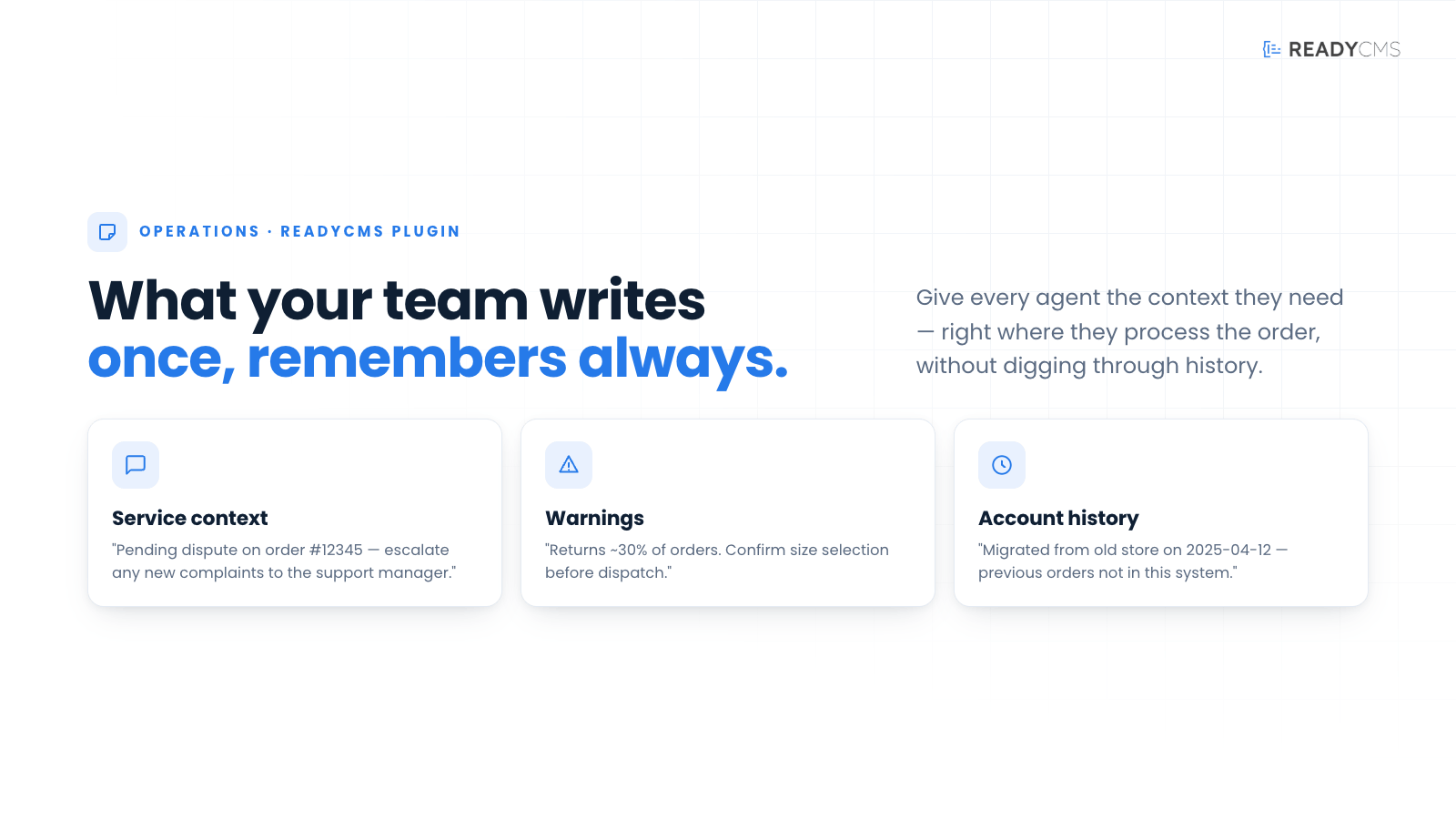 Customer notes - banner