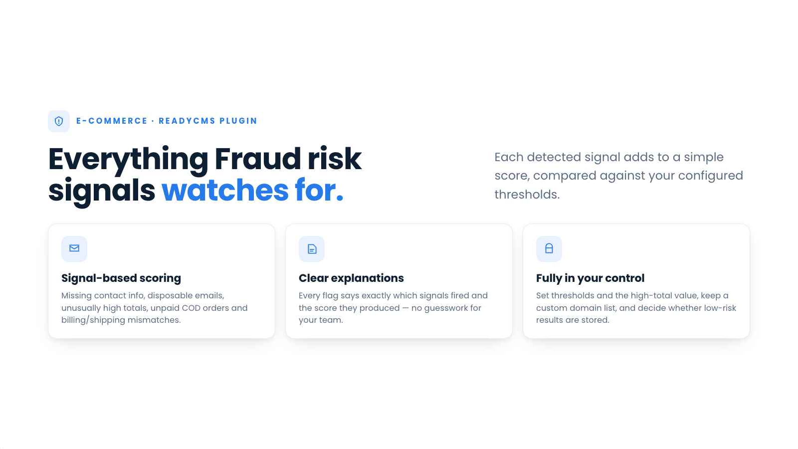 Fraud risk signals - banner