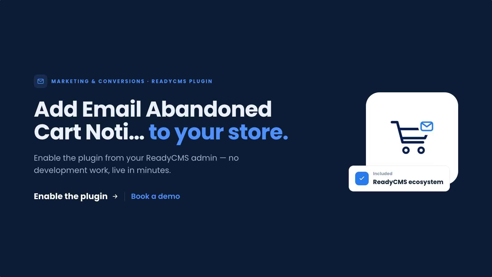 Email abandoned cart notification - banner