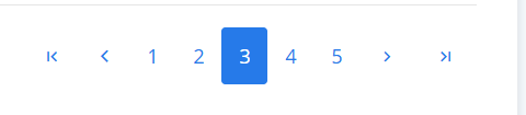 Pagination interface showing navigation buttons including first, previous, numbered pages, next, and last. The third page is currently selected and highlighted in blue.