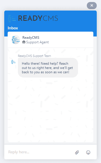 ReadyCMS Chat support window