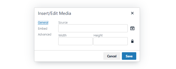 ReadyCMS insert media window.