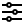 Black and white icon of an audio equalizer with three vertical sliders at different levels, symbolizing adjustable settings or controls.