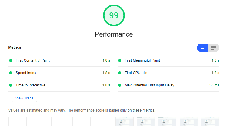 Dashboard Testing - Before the update ReadyCMS-Performance-test-old
