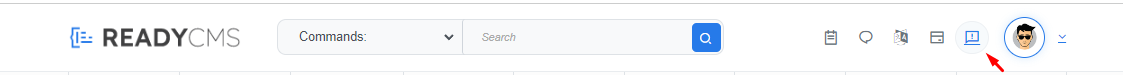 ReadyCMS feadback form button location
