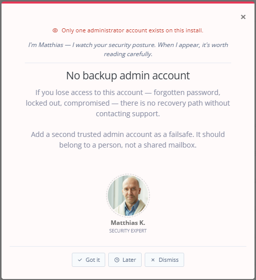 Matthias, the ReadyCMS security Assistant