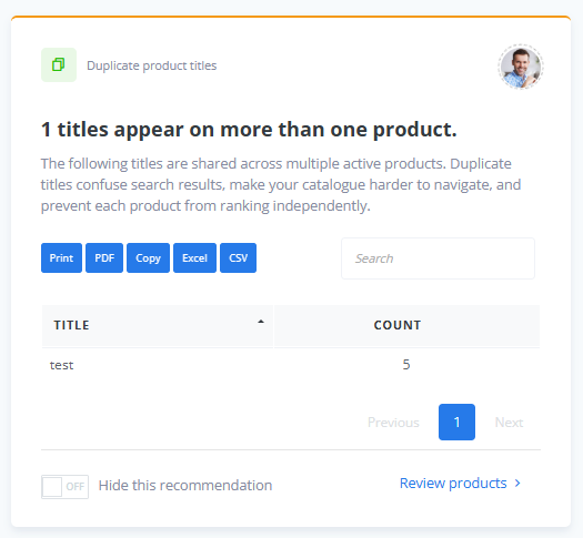 ReadyCMS Recommendations operations check highlighting an operational issue
