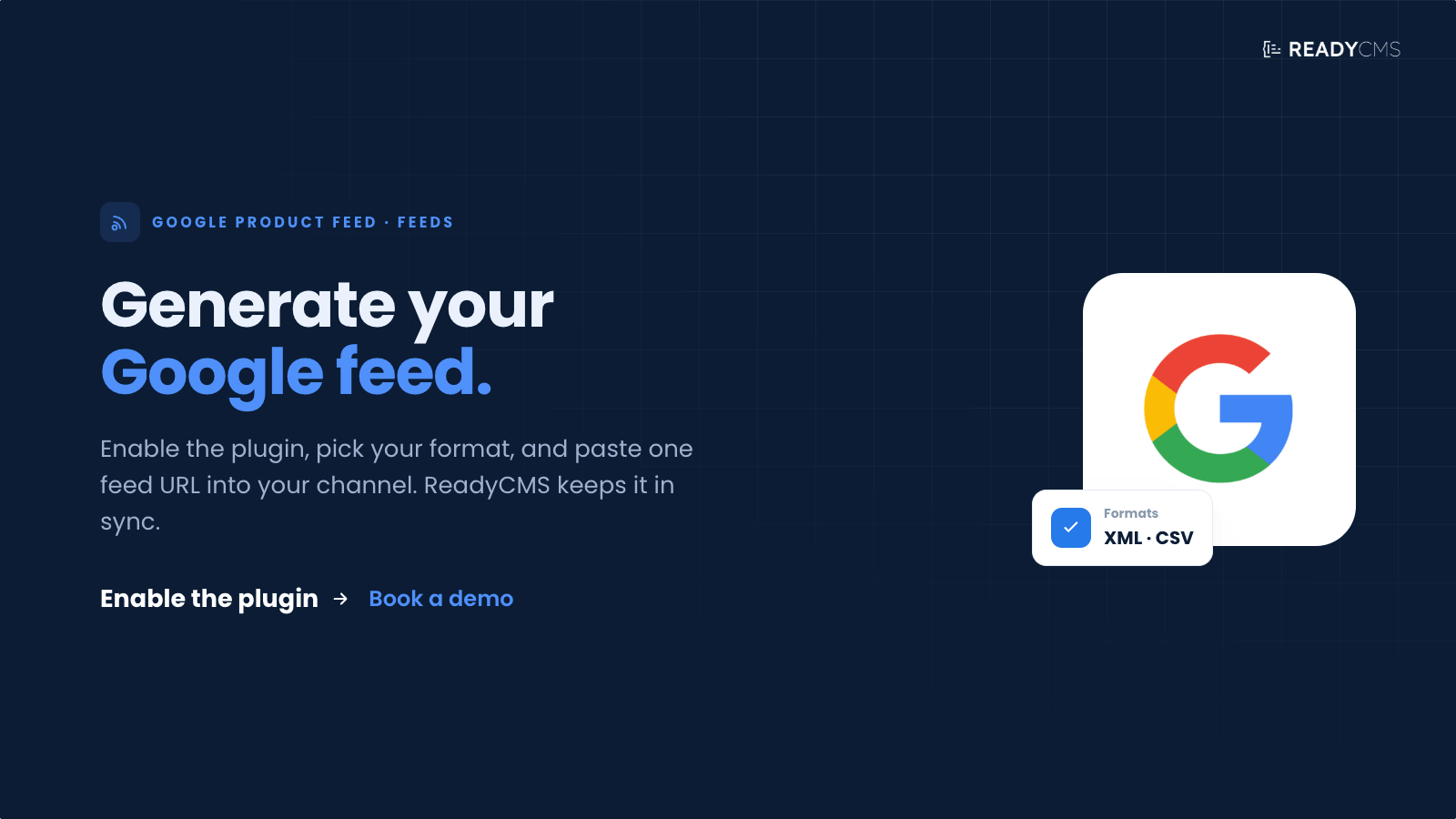 Google product feed (XML, CSV) - banner