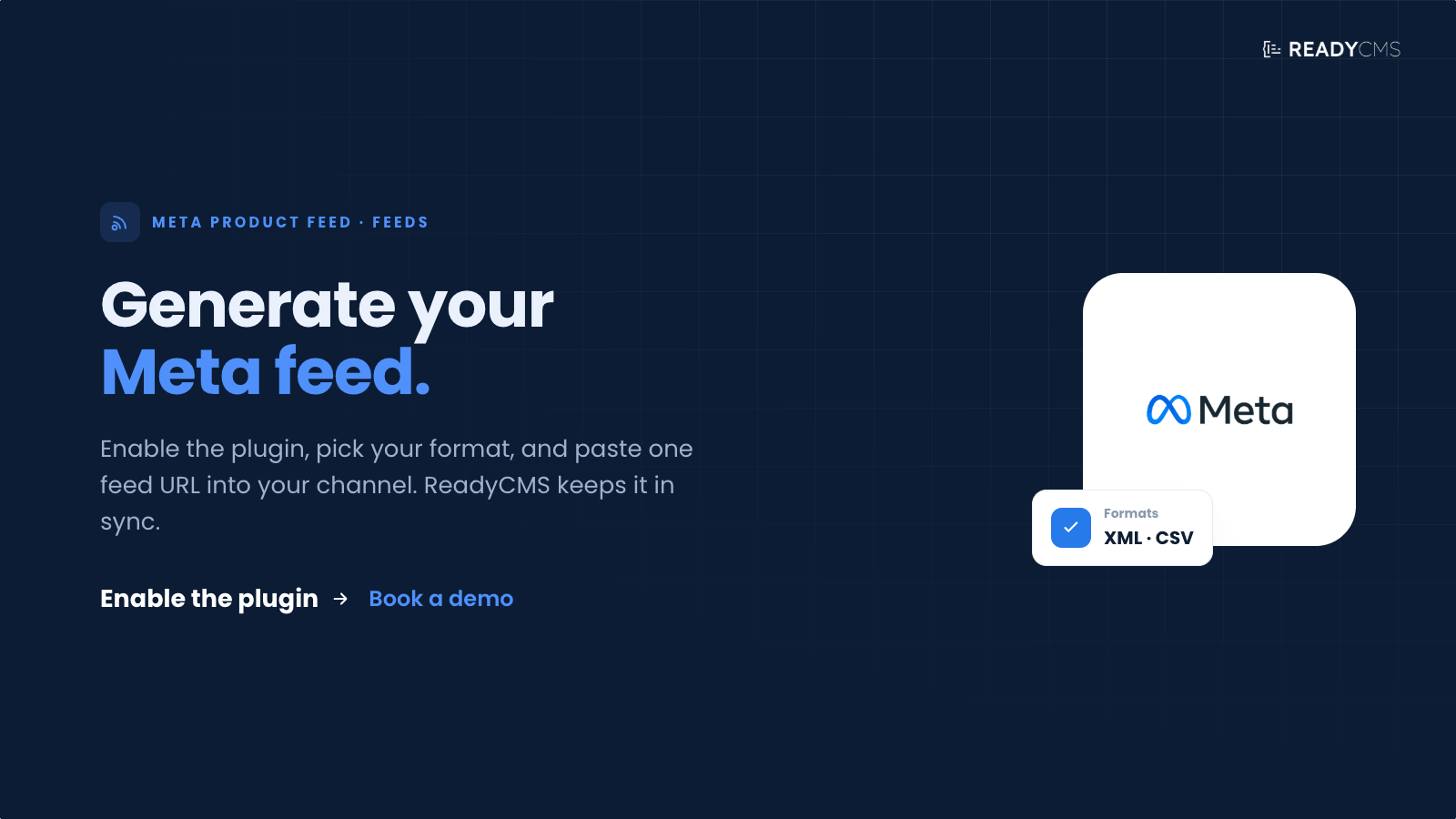 Meta product feed (XML, CSV) - banner