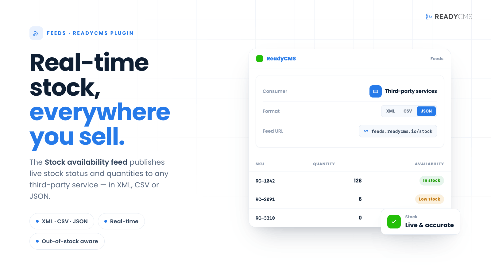 Stock availability feed - banner