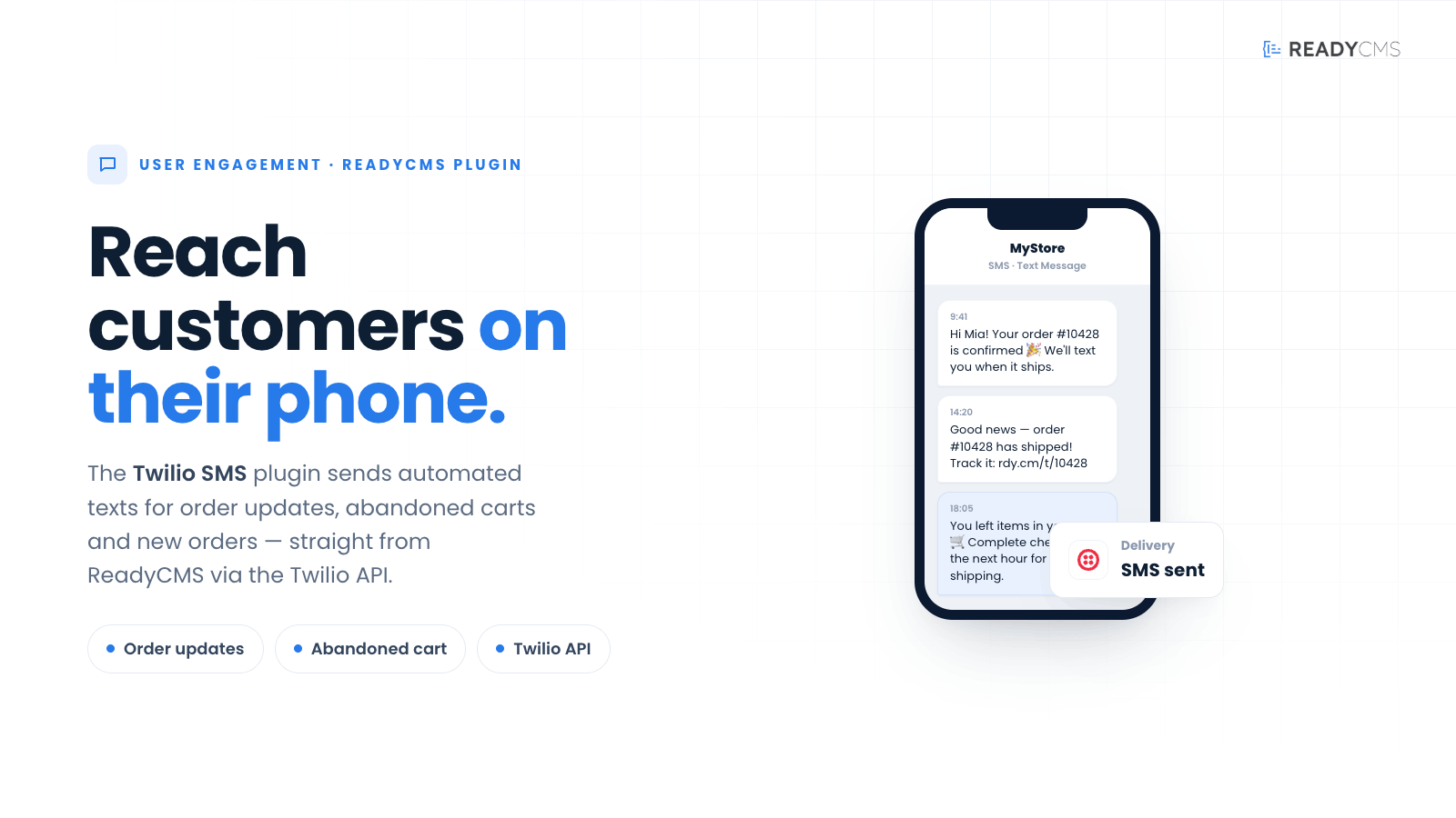 Twilio SMS notifications - banner