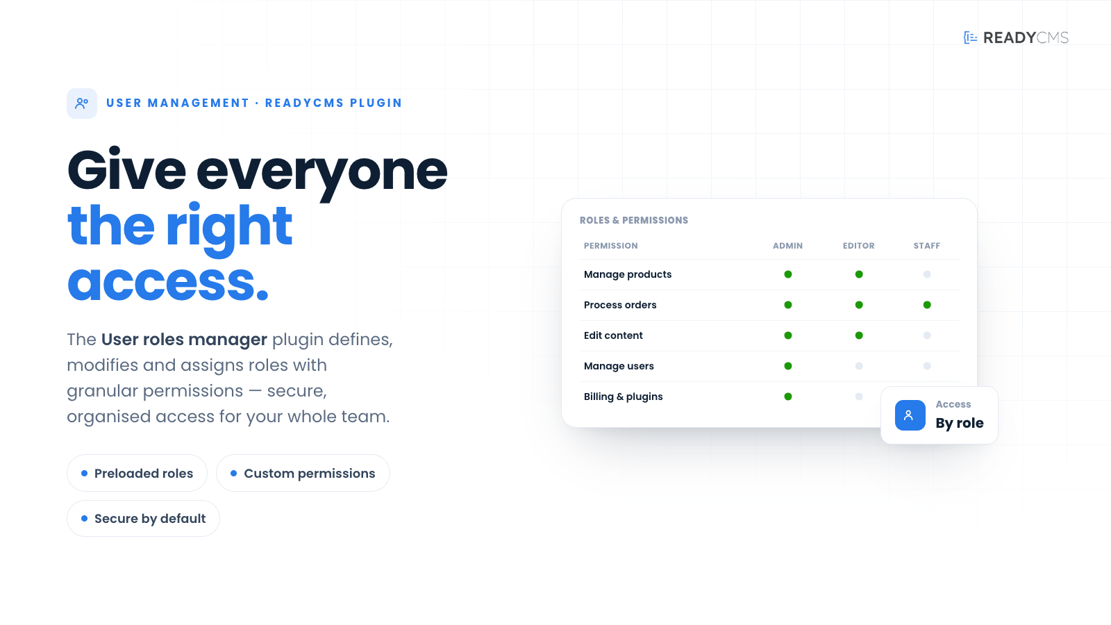 User roles manager - banner