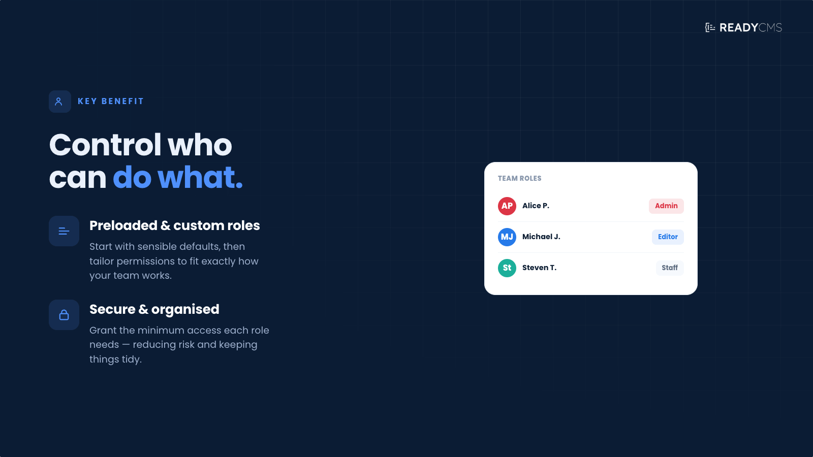 User roles manager - banner