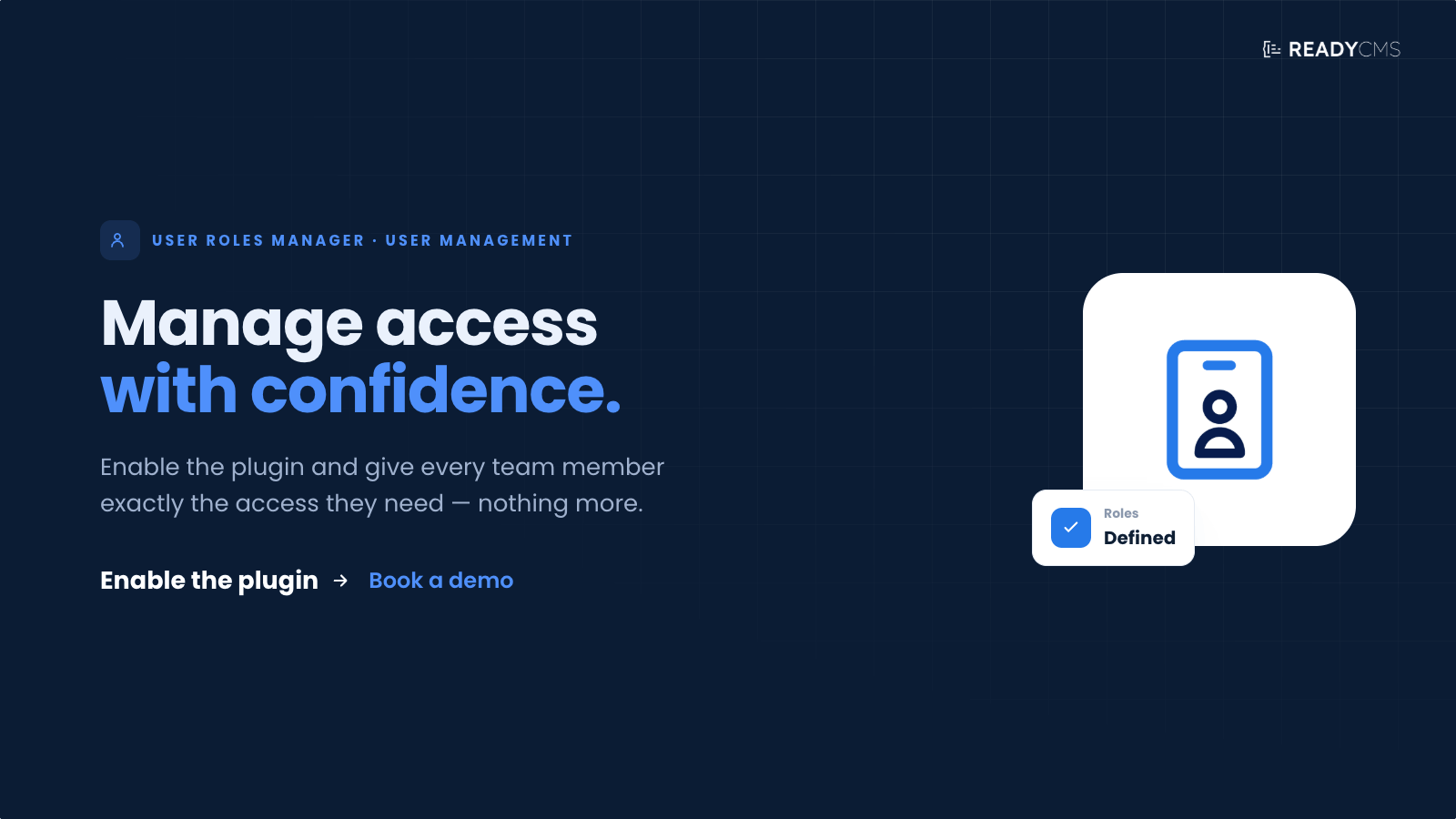User roles manager - banner