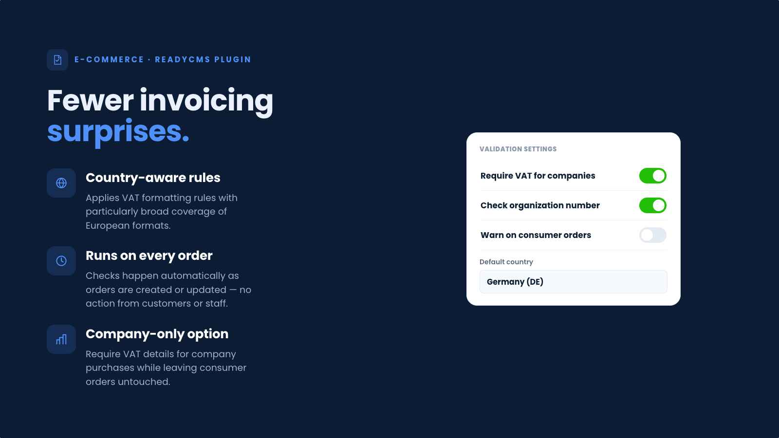 Tax VAT validation - banner