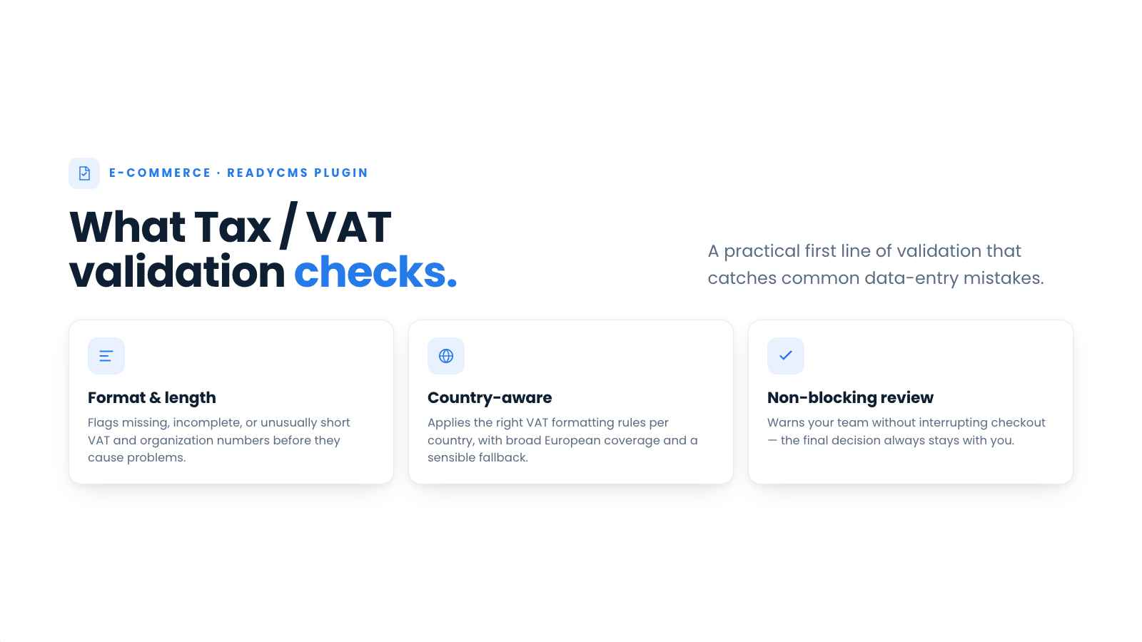 Tax VAT validation - banner