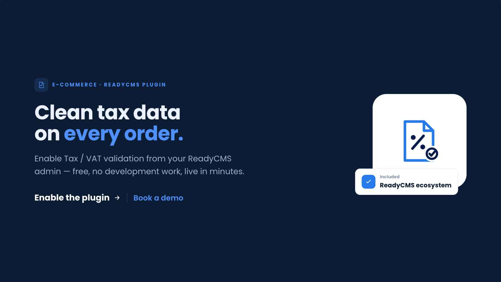 Tax VAT validation - banner