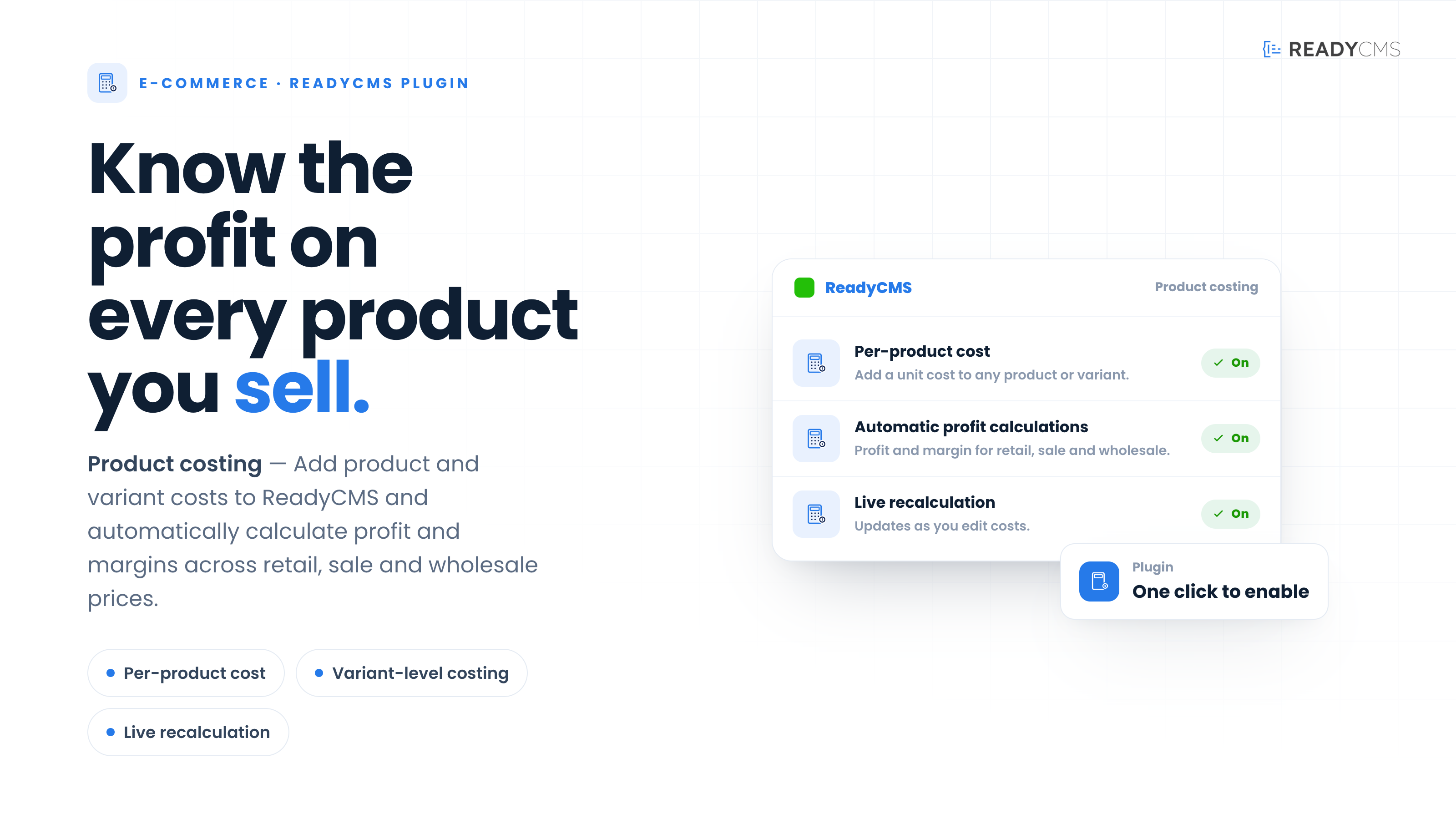 Product costing - banner