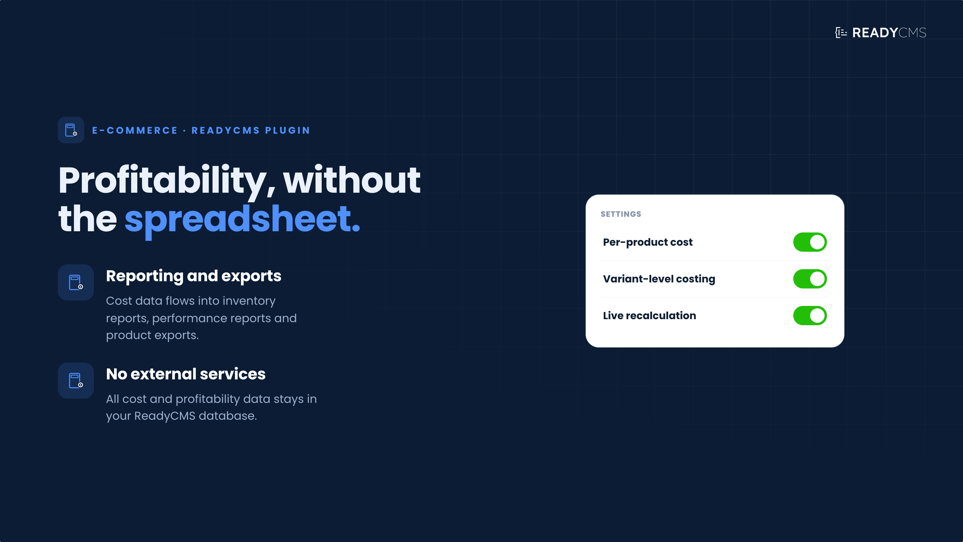 Product costing - banner
