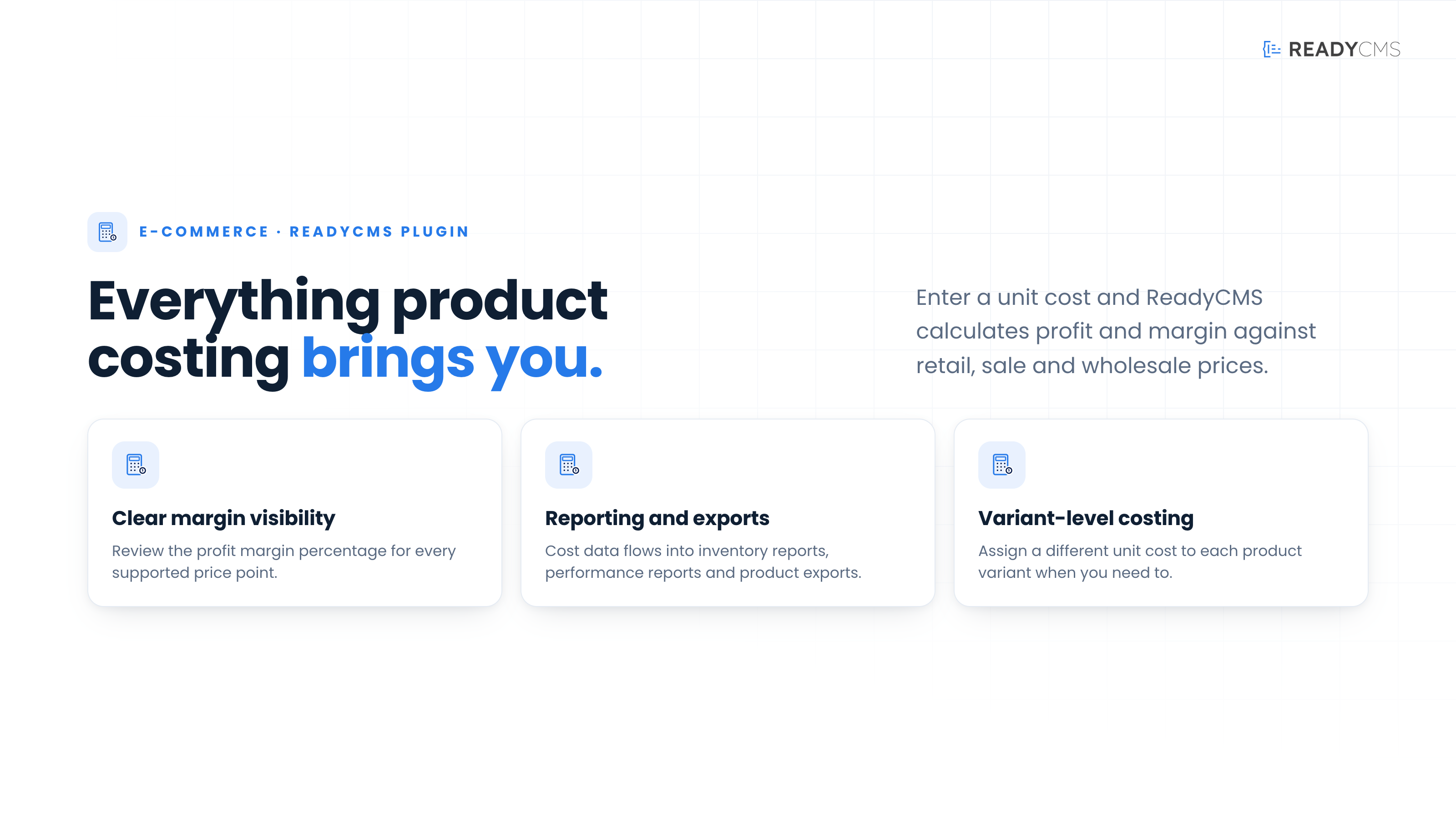 Product costing - banner