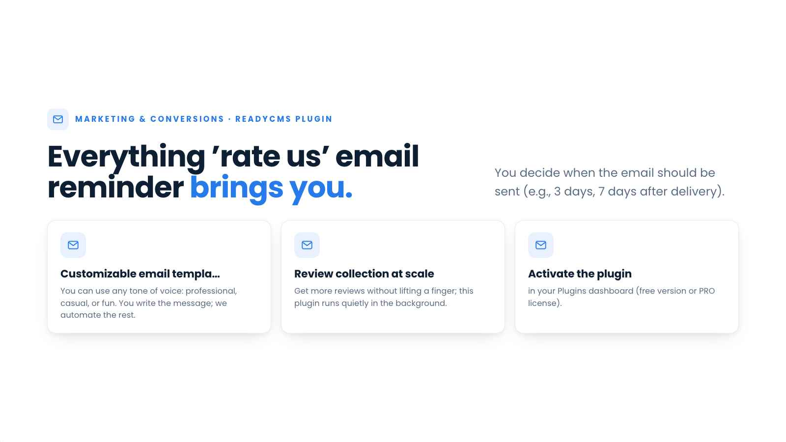 ’Rate us’ email reminder - banner